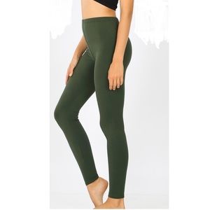 Army Green Microfiber Leggings